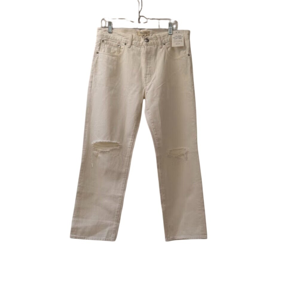 Madewell Easy Straight Crop Jean – White – Distressed – NWT – Size 30 *imperfect